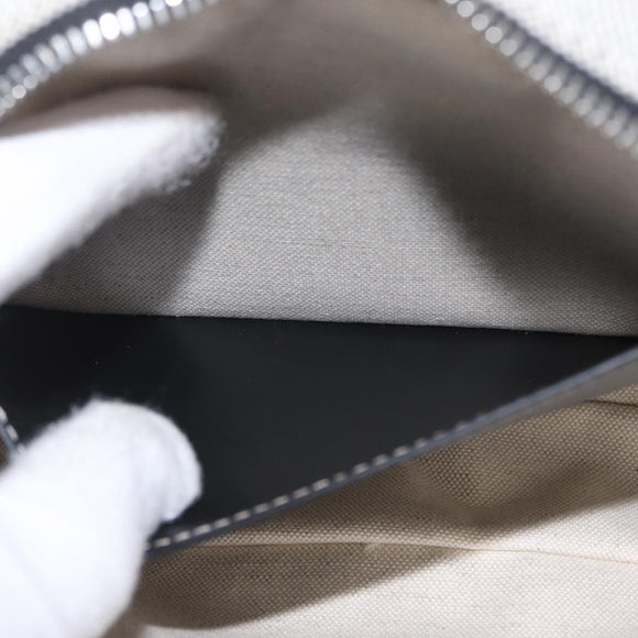 BURBERRY Body Bag Canvas Gray Silver Auth 208431A
