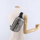 BURBERRY Body Bag Canvas Gray Silver Auth 208431A-26
