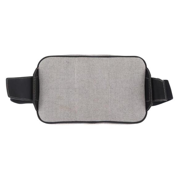 BURBERRY Body Bag Canvas Gray Silver Auth 208431A
