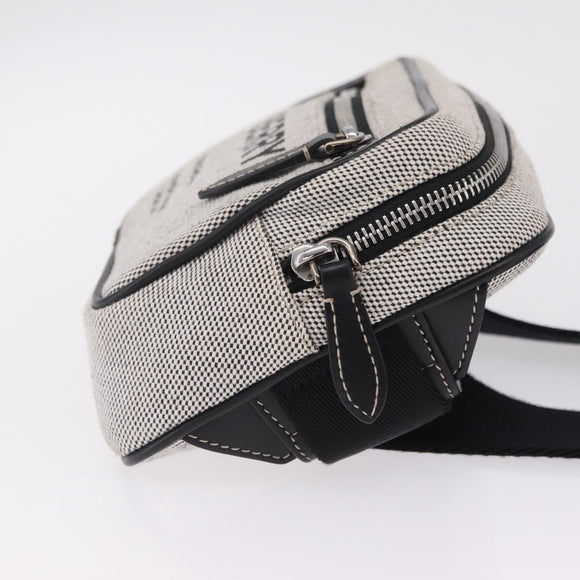 BURBERRY Body Bag Canvas Gray Silver Auth 208431A