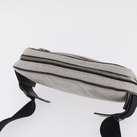 BURBERRY Body Bag Canvas Gray Silver Auth 208431A
