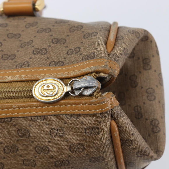 GUCCI Micro GG Supreme Boston Bag PVC Beige Gold 000 39 0158 Auth 208432