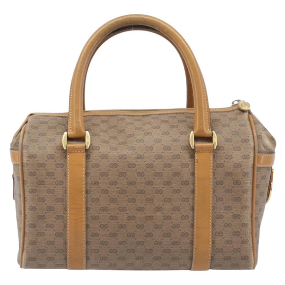 GUCCI Micro GG Supreme Boston Bag PVC Beige Gold 000 39 0158 Auth 208432