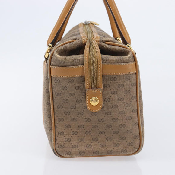 GUCCI Micro GG Supreme Boston Bag PVC Beige Gold 000 39 0158 Auth 208432
