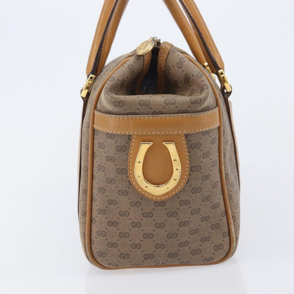 GUCCI Micro GG Supreme Boston Bag PVC Beige Gold 000 39 0158 Auth 208432