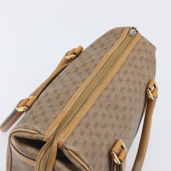 GUCCI Micro GG Supreme Boston Bag PVC Beige Gold 000 39 0158 Auth 208432