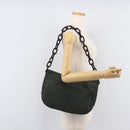 PRADA Chain Shoulder Bag Nylon Green Auth 208438A-24