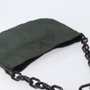 PRADA Chain Shoulder Bag Nylon Green Auth 208438A-6