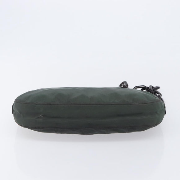 PRADA Chain Shoulder Bag Nylon Green Auth 208438A