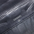 CHANEL Wallet Caviar Skin Black Gold CC Auth 208447-13