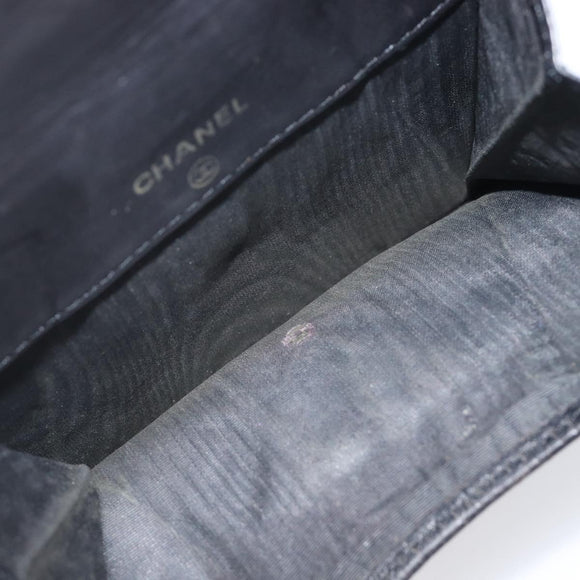 CHANEL Wallet Caviar Skin Black Gold CC Auth 208447