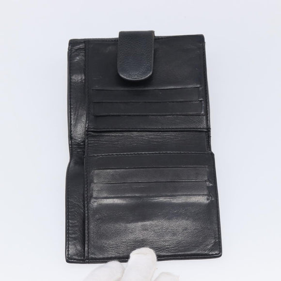 CHANEL Wallet Caviar Skin Black Gold CC Auth 208447
