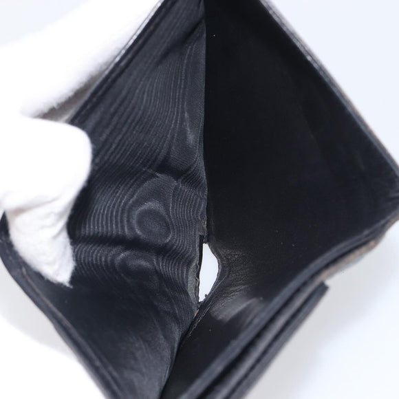 CHANEL Wallet Caviar Skin Black Gold CC Auth 208447