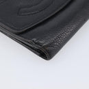 CHANEL Wallet Caviar Skin Black Gold CC Auth 208447-9