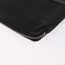 HERMES Fourre Tout Long Wallet Canvas Black Auth 208448-10
