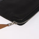 HERMES Fourre Tout Long Wallet Canvas Black Auth 208448-11