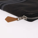 HERMES Fourre Tout Long Wallet Canvas Black Auth 208448-12