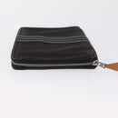 HERMES Fourre Tout Long Wallet Canvas Black Auth 208448-5