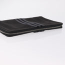 HERMES Fourre Tout Long Wallet Canvas Black Auth 208448-6
