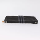 HERMES Fourre Tout Long Wallet Canvas Black Auth 208448-7