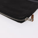 HERMES Fourre Tout Long Wallet Canvas Black Auth 208448-8