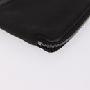 HERMES Fourre Tout Long Wallet Canvas Black Auth 208448-9