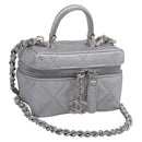 CHANEL Matelasse Chain Shoulder Vanity Pouch Caviar Skin 2way CC Auth 208451SAM-1