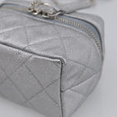 CHANEL Matelasse Chain Shoulder Vanity Pouch Caviar Skin 2way CC Auth 208451SAM-12