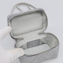 CHANEL Matelasse Chain Shoulder Vanity Pouch Caviar Skin 2way CC Auth 208451SAM-17