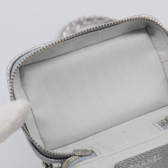 CHANEL Matelasse Chain Shoulder Vanity Pouch Caviar Skin 2way CC Auth 208451SAM
