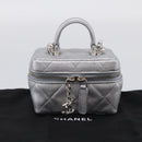 CHANEL Matelasse Chain Shoulder Vanity Pouch Caviar Skin 2way CC Auth 208451SAM-24
