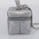 CHANEL Matelasse Chain Shoulder Vanity Pouch Caviar Skin 2way CC Auth 208451SAM-4