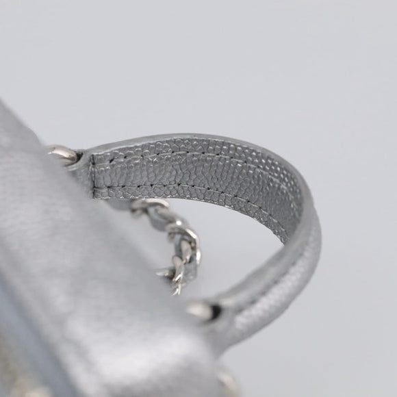 CHANEL Matelasse Chain Shoulder Vanity Pouch Caviar Skin 2way CC Auth 208451SAM