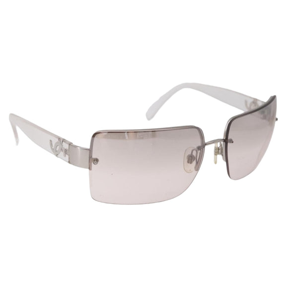 CHANEL Sunglasses metal Clear CC Auth 208452