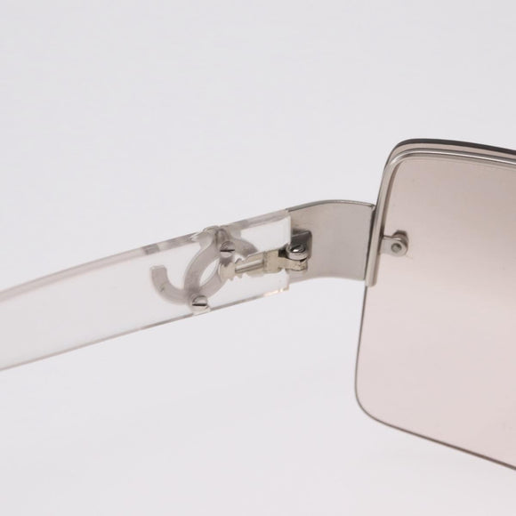 CHANEL Sunglasses metal Clear CC Auth 208452
