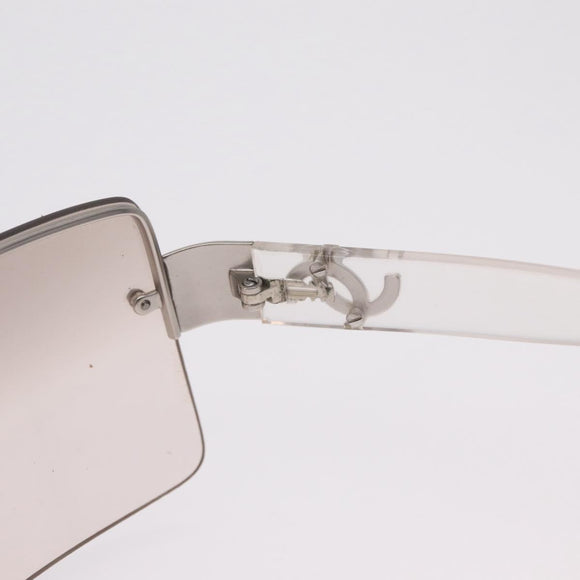 CHANEL Sunglasses metal Clear CC Auth 208452