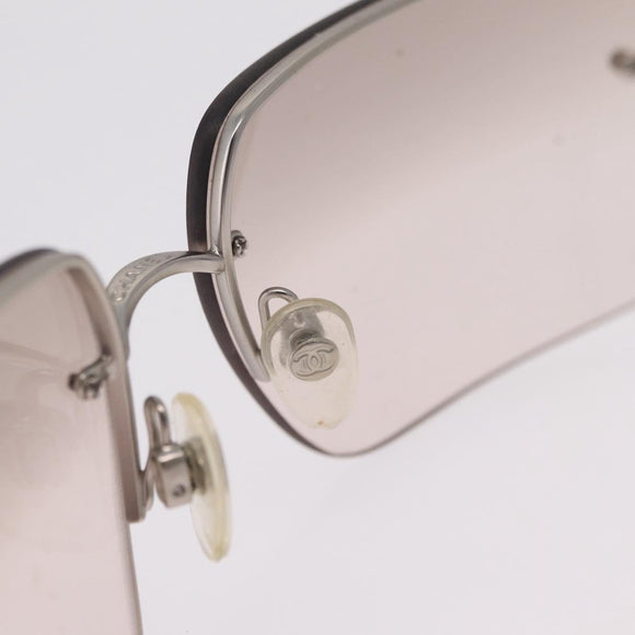 CHANEL Sunglasses metal Clear CC Auth 208452
