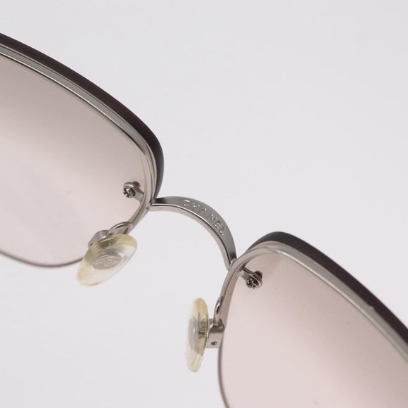 CHANEL Sunglasses metal Clear CC Auth 208452