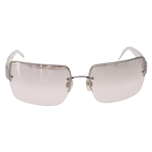 CHANEL Sunglasses metal Clear CC Auth 208452