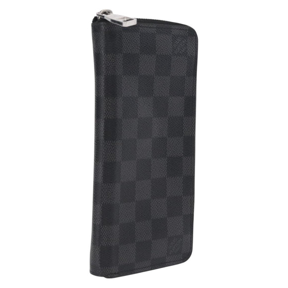 LOUIS VUITTON Damier Graphite Zippy Wallet Vertical N63095 LV Auth 208455