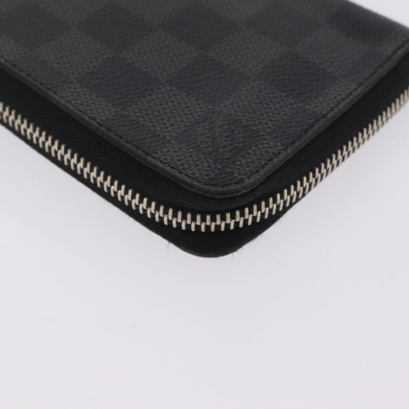LOUIS VUITTON Damier Graphite Zippy Wallet Vertical N63095 LV Auth 208455