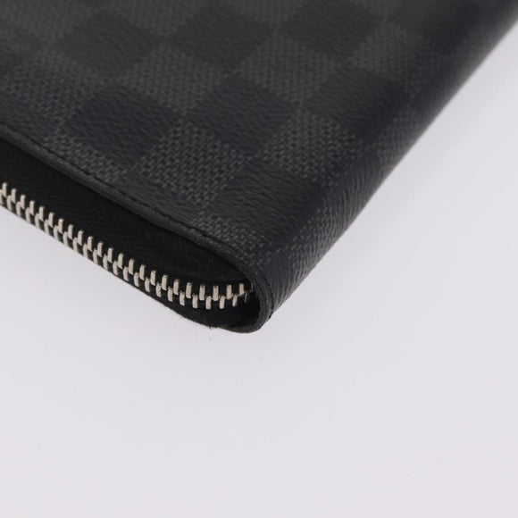 LOUIS VUITTON Damier Graphite Zippy Wallet Vertical N63095 LV Auth 208455