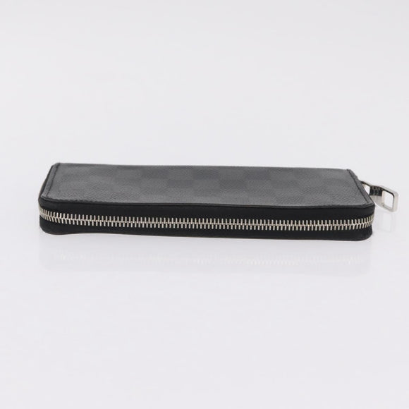 LOUIS VUITTON Damier Graphite Zippy Wallet Vertical N63095 LV Auth 208455