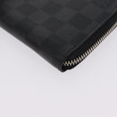 LOUIS VUITTON Damier Graphite Zippy Wallet Vertical N63095 LV Auth 208455-8