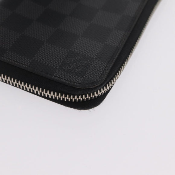 LOUIS VUITTON Damier Graphite Zippy Wallet Vertical N63095 LV Auth 208455