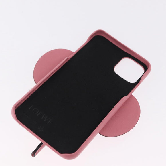 LOEWE Cell Phone Case Leather iPhone 13 Pro MAX Pink Auth 208460M