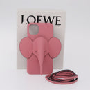 LOEWE Cell Phone Case Leather iPhone 13 Pro MAX Pink Auth 208460M-22