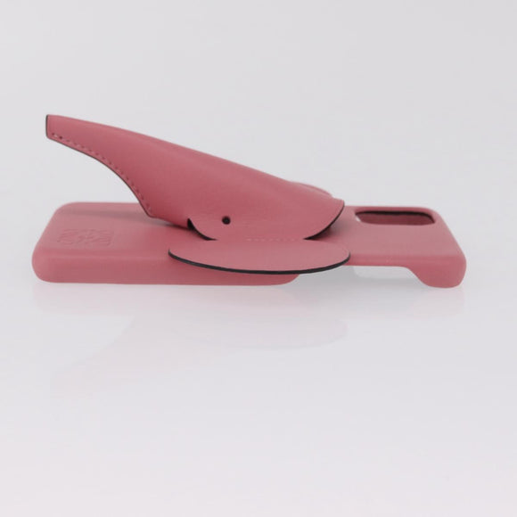 LOEWE Cell Phone Case Leather iPhone 13 Pro MAX Pink Auth 208460M