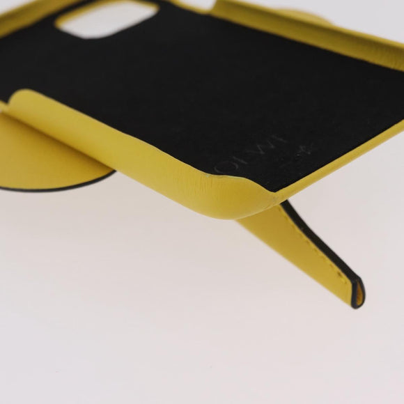 LOEWE Cell Phone Case Leather iPhone 13 Pro MAX Yellow Auth 208461M