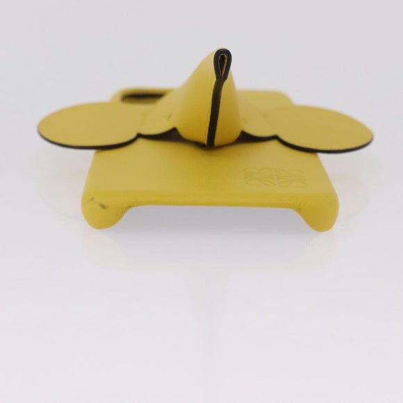 LOEWE Cell Phone Case Leather iPhone 13 Pro MAX Yellow Auth 208461M